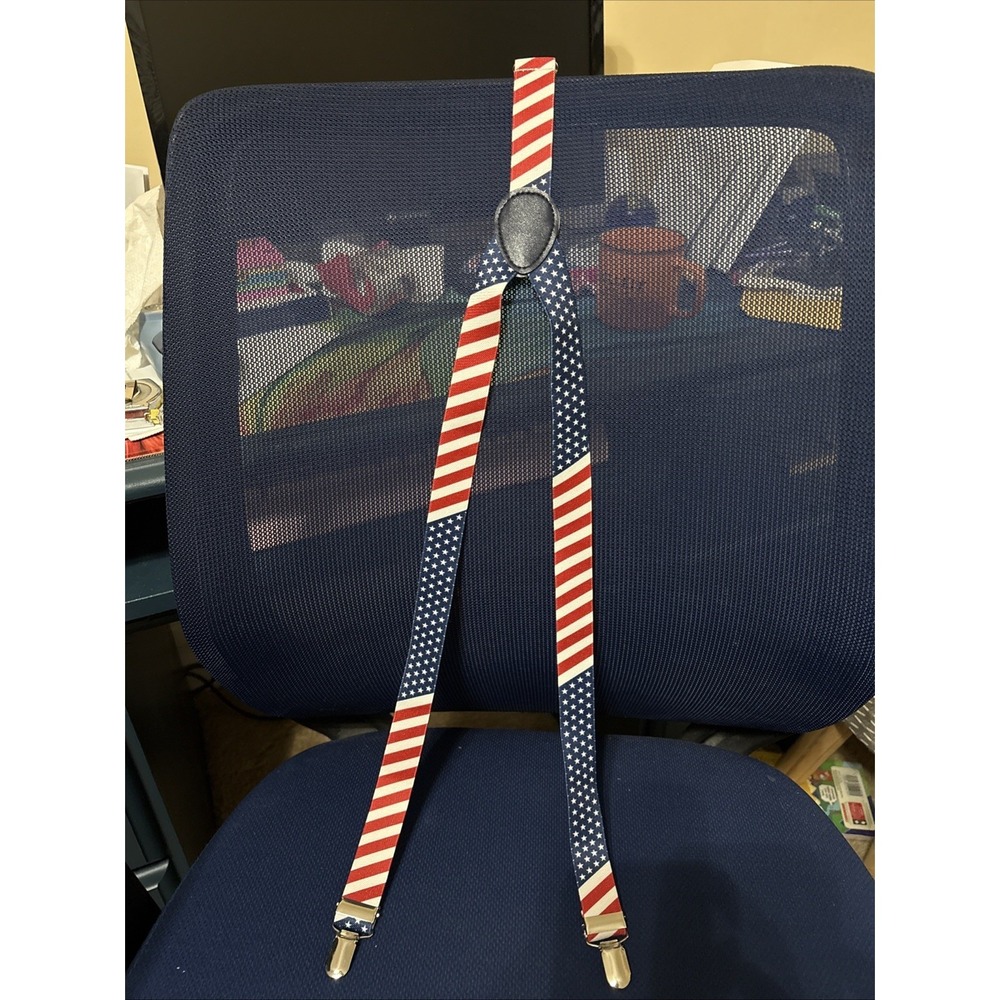 USA American Flag Kids  Suspenders Elastic Adjustable Stars and Stripes